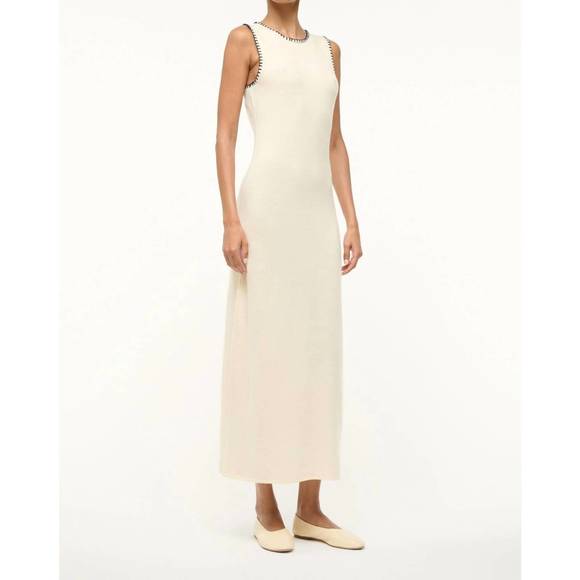 NEW STAUD wentworth dress in ivory/navy - Picture 1 of 4